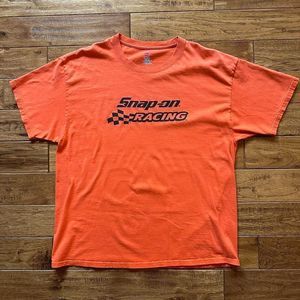 Snap-on Racing Orange Crewneck T-shirt Thick Hanes Cotton